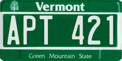 VT license plate APT421