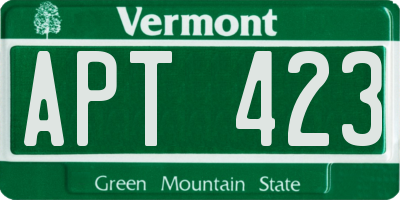 VT license plate APT423