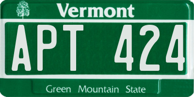 VT license plate APT424