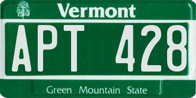 VT license plate APT428