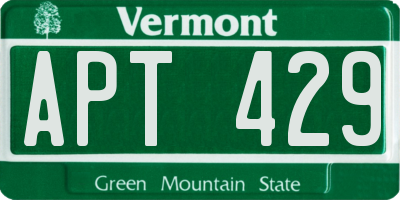 VT license plate APT429