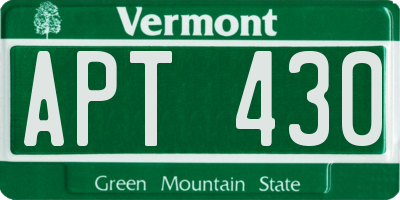 VT license plate APT430