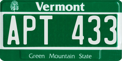 VT license plate APT433