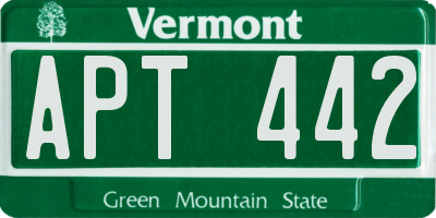 VT license plate APT442