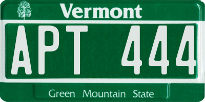 VT license plate APT444