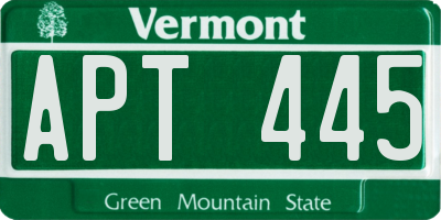 VT license plate APT445