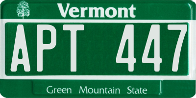 VT license plate APT447