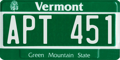 VT license plate APT451