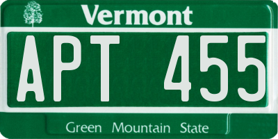 VT license plate APT455