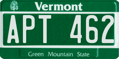VT license plate APT462