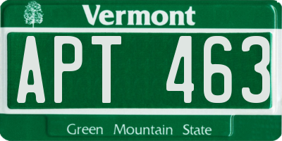 VT license plate APT463