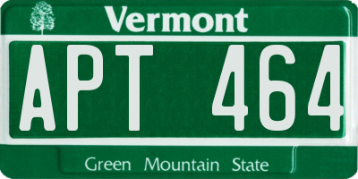 VT license plate APT464
