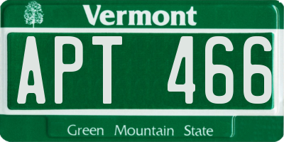 VT license plate APT466