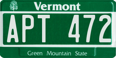 VT license plate APT472