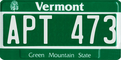 VT license plate APT473