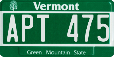 VT license plate APT475