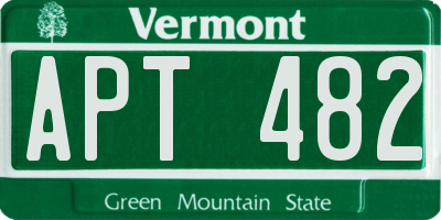 VT license plate APT482