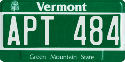 VT license plate APT484