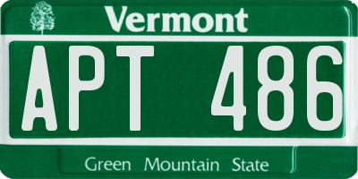 VT license plate APT486