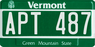 VT license plate APT487