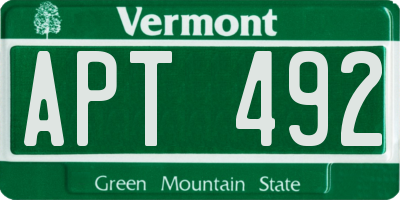 VT license plate APT492