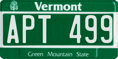 VT license plate APT499