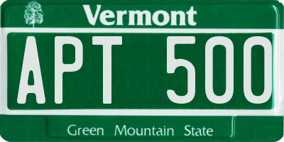 VT license plate APT500