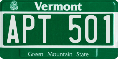 VT license plate APT501
