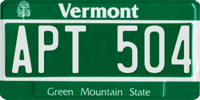 VT license plate APT504