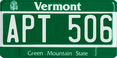 VT license plate APT506