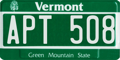 VT license plate APT508