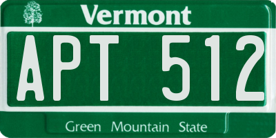 VT license plate APT512