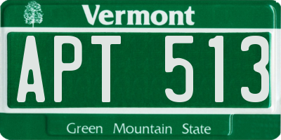 VT license plate APT513