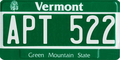 VT license plate APT522