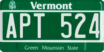 VT license plate APT524