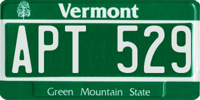 VT license plate APT529