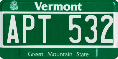 VT license plate APT532