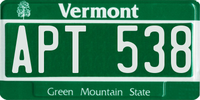 VT license plate APT538