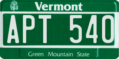 VT license plate APT540
