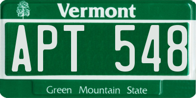 VT license plate APT548