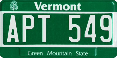 VT license plate APT549
