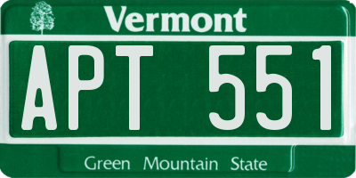 VT license plate APT551