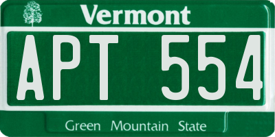 VT license plate APT554