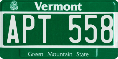 VT license plate APT558