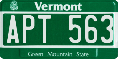 VT license plate APT563