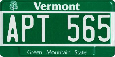 VT license plate APT565