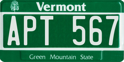 VT license plate APT567