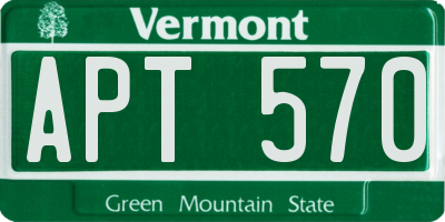 VT license plate APT570