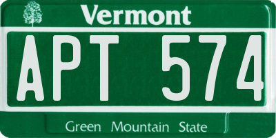 VT license plate APT574