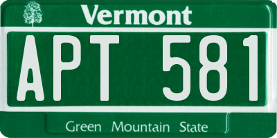 VT license plate APT581